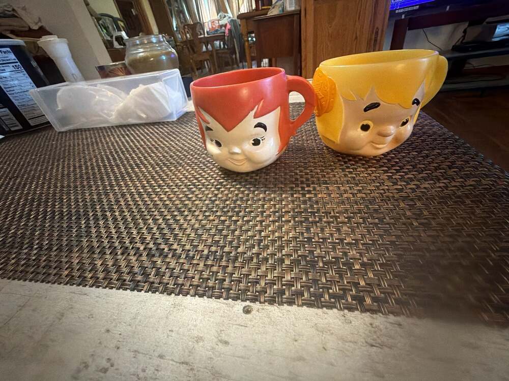 Vintage 1972 Flintstone's Vitamins Promo Plastic Cup Mug Pebbles